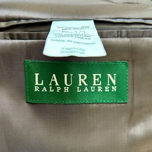 Ralph Lauren Wool Sport Coat Hounds Tooth Blazer Brown Black Size 42 Regular - Picture 8 of 9